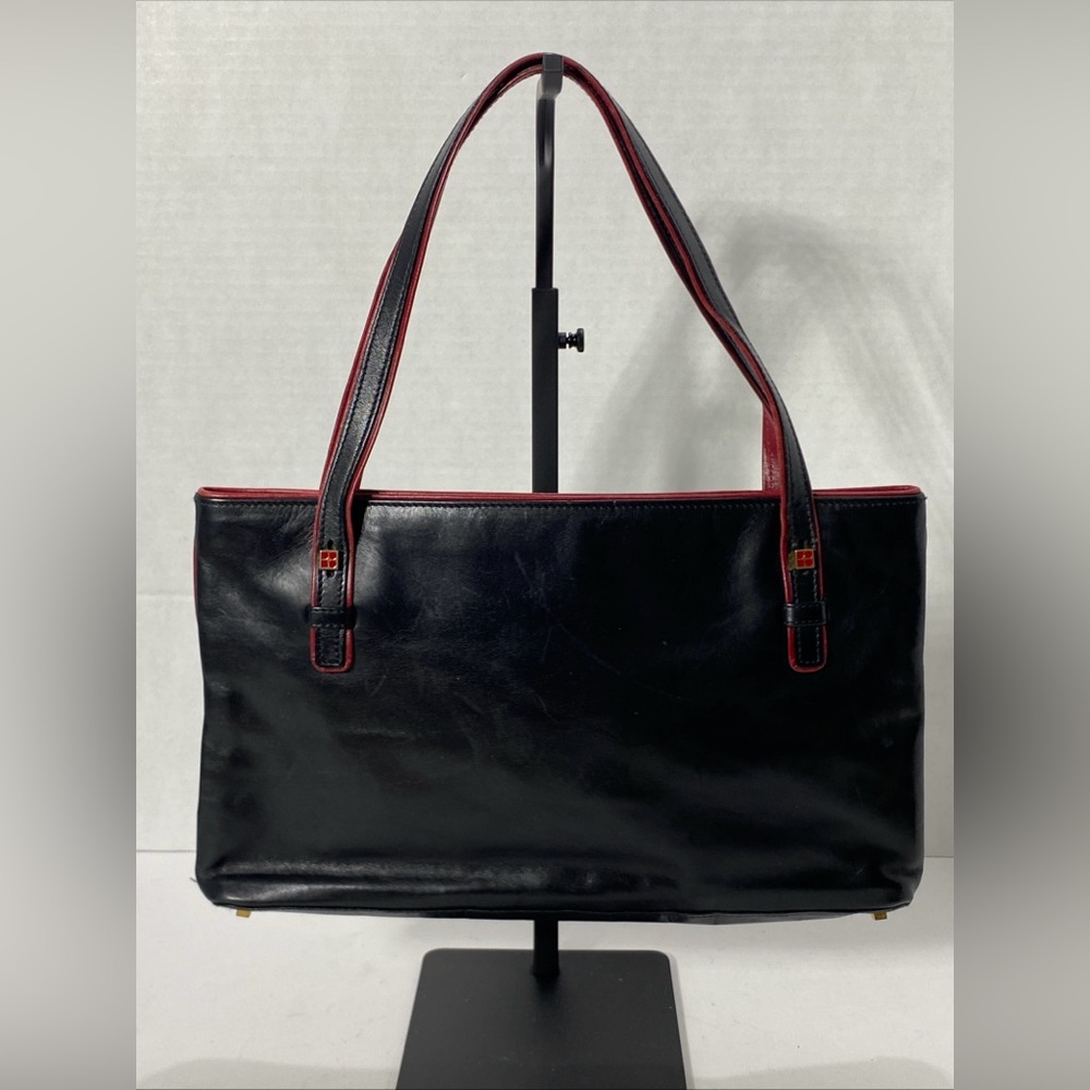 Kate Spade BLACK & RED RECTANGULAR LEATHER BAG Italy VGC - Picture 10 of 14